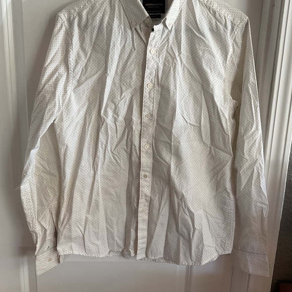 Denim & Flower - Ricky Singh - Button Down Long Sleeve Shirt - White & Black - M - Picture 2 of 14